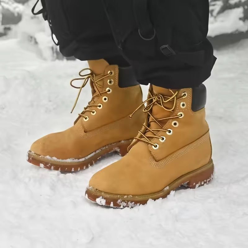 High Quality Brown Casual High Top Boots Luxury Snow Boots Height Increasing Comfort Features Designed Original Designer Leather