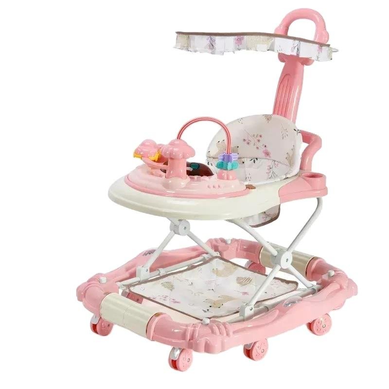 Baby Push Walker Sit-To-Stand Learning Walker Kids Rocking Function Baby Walker With Wheels and Seat