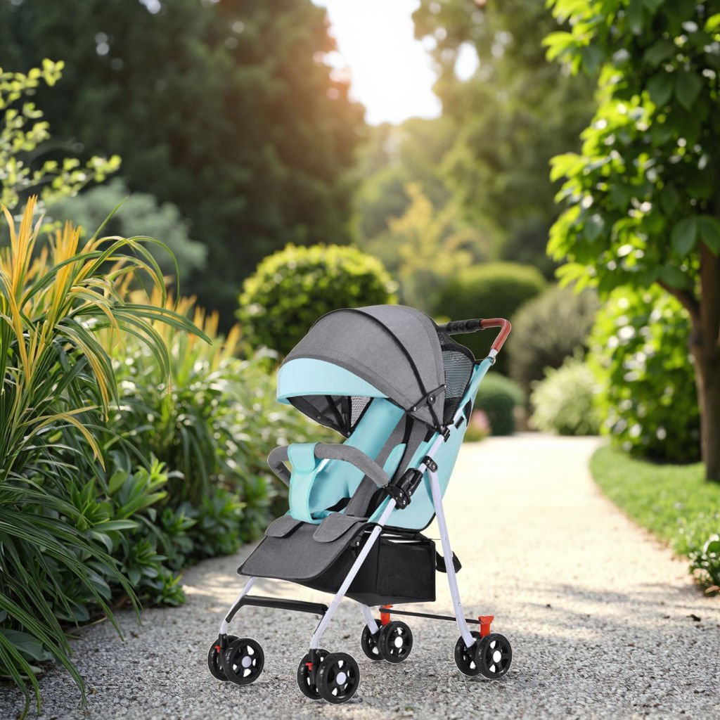 German Light Push Portable Travel Folding 3-in-1 Baby Stroller Stainless Steel Frame 20KG Load Capacity for 0-6 Months 3+ Years