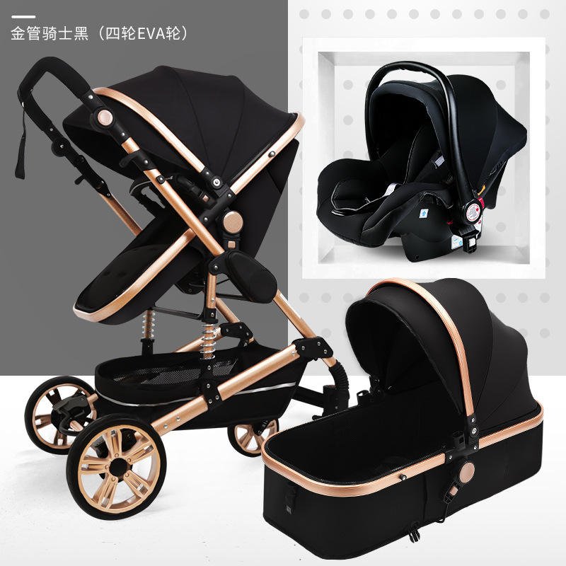 Folding Green Linen Aluminum Outdoor Child Stroller for Kids 6 Months to 3 Years Push Pull Baby Wagon Stroller