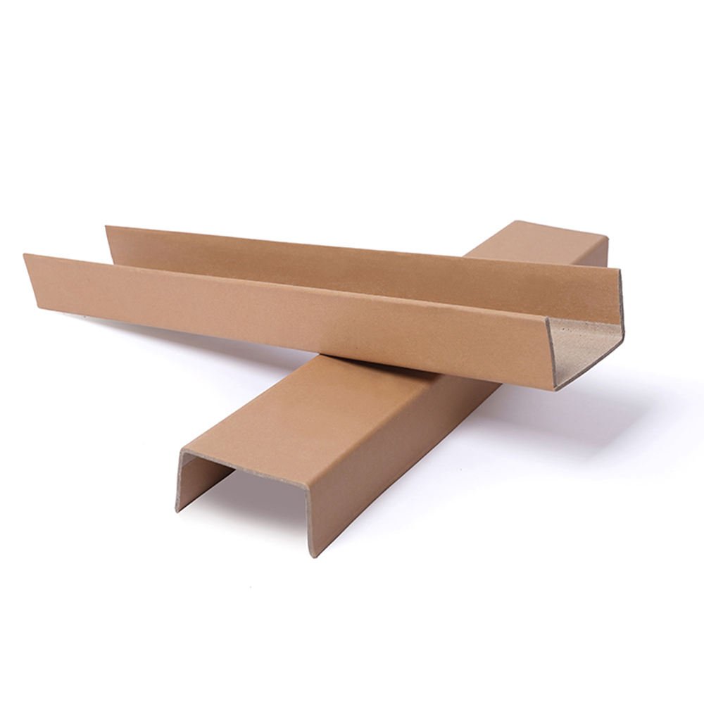 Recyclable U-Shaped White Paper Corner Guard Corrugated Cardboard Edge Protector for Logistics Shipping Protection