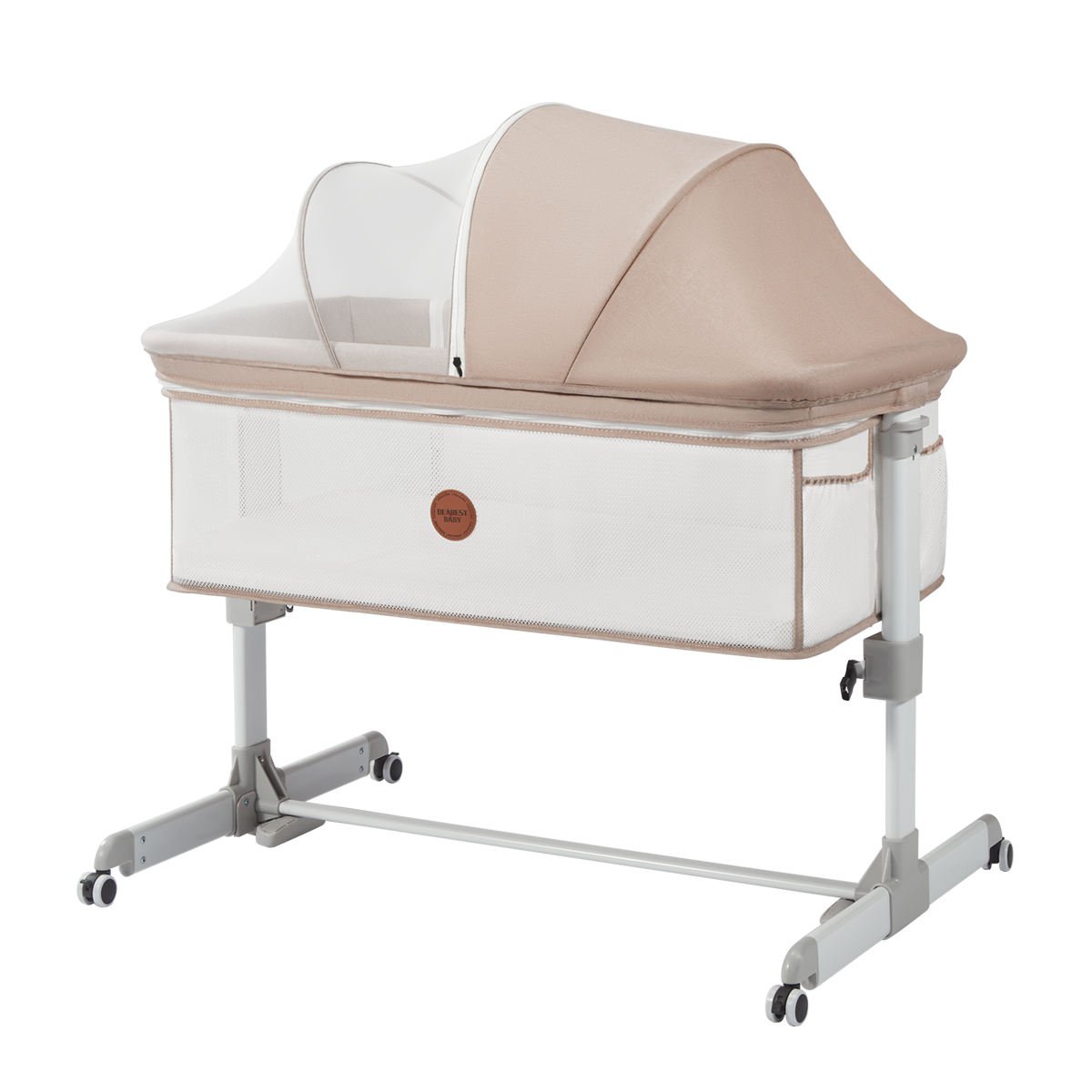 Baby Bassinet Bedside Crib 3-in-1 Sleeper with Mattress Soft Breathable Sheet Full-Mesh Sides Stable Secure Crib for Newborns