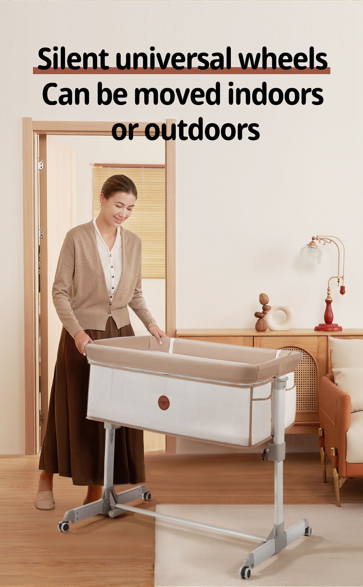 Baby Bassinet Bedside Crib 3-in-1 Sleeper with Mattress Soft Breathable Sheet Full-Mesh Sides Stable Secure Crib for Newborns