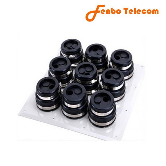 Cable entry seal plate, 4'', 9 portss (3*3), feeder thru window and solution for cell tower