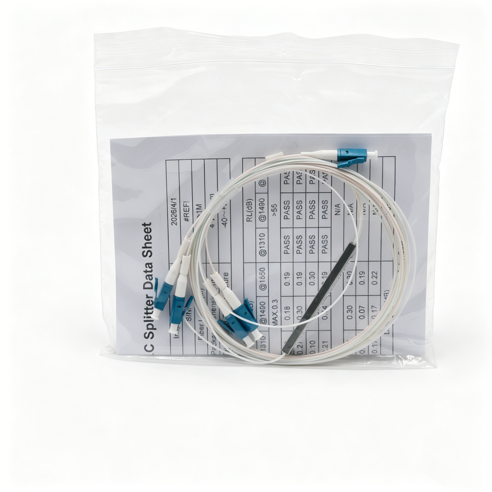 Fiber Optical PLC Splitter 1*4 PLC LC/UPC Optical Fiber Plc Splitter 4 Way Fiber Optic Splitter