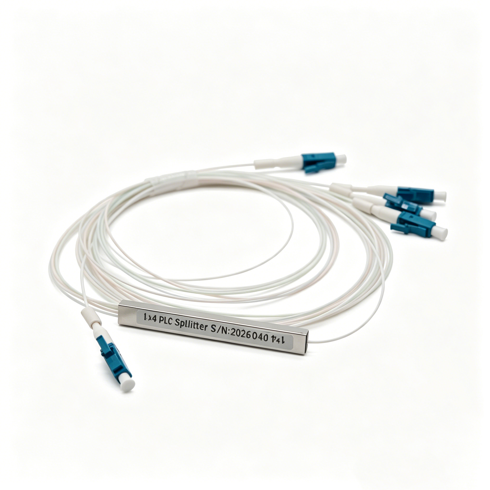 Fiber Optical PLC Splitter 1*4 PLC LC/UPC Optical Fiber Plc Splitter 4 Way Fiber Optic Splitter