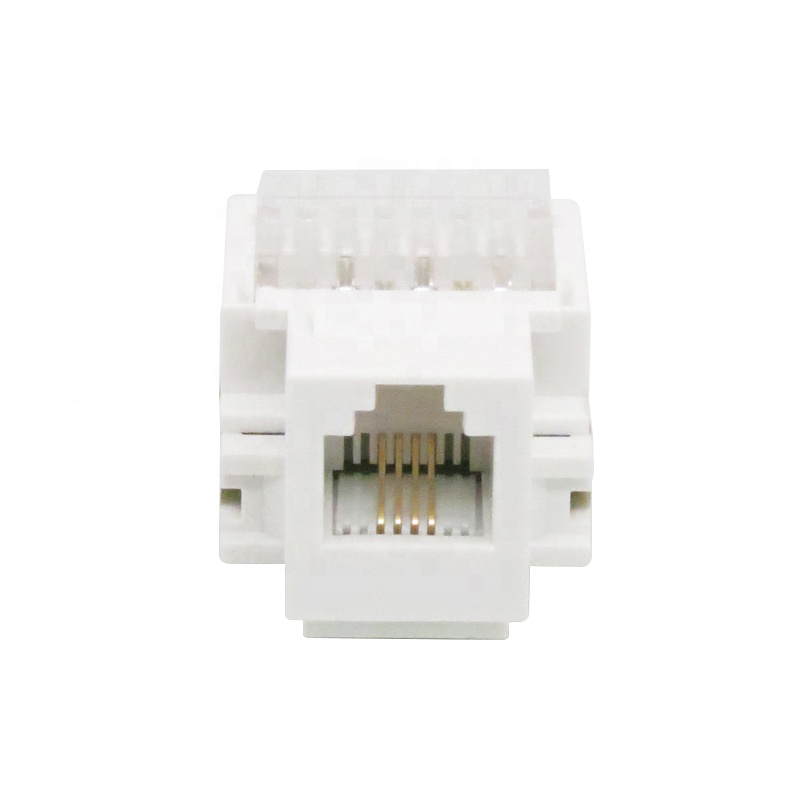 Cat3 RJ11 4-Pin Modular Jack UTP Tool Free 90 Degree Telephone Jack for Telecommunications Products