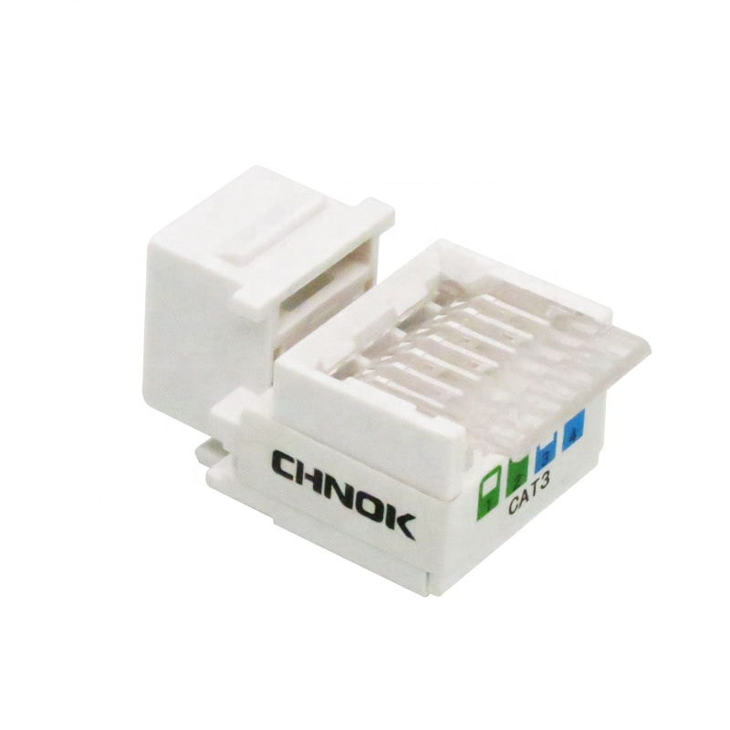 Cat3 RJ11 4-Pin Modular Jack UTP Tool Free 90 Degree Telephone Jack for Telecommunications Products