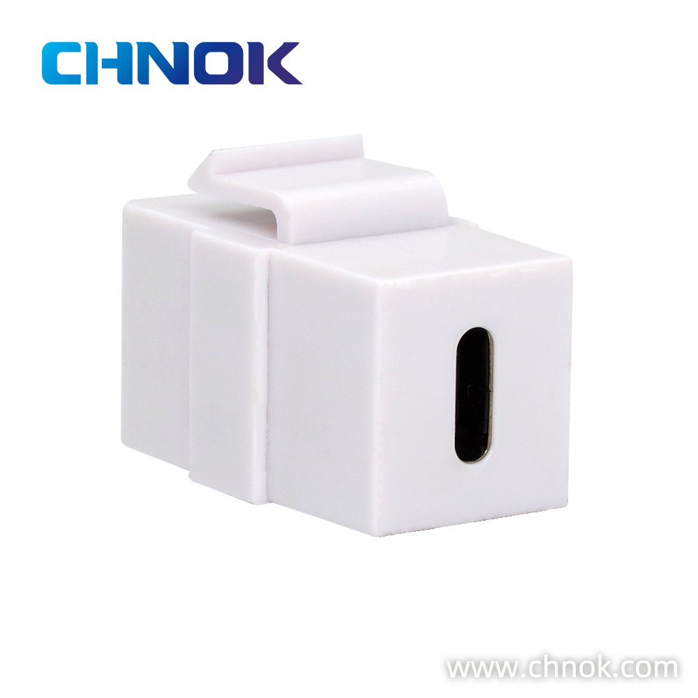 CHNOK Keystone USB Type-C Jack White Telecom Use CE/ISO Certified PC Material 568A/568B Toolless Wiring Customizable OEM