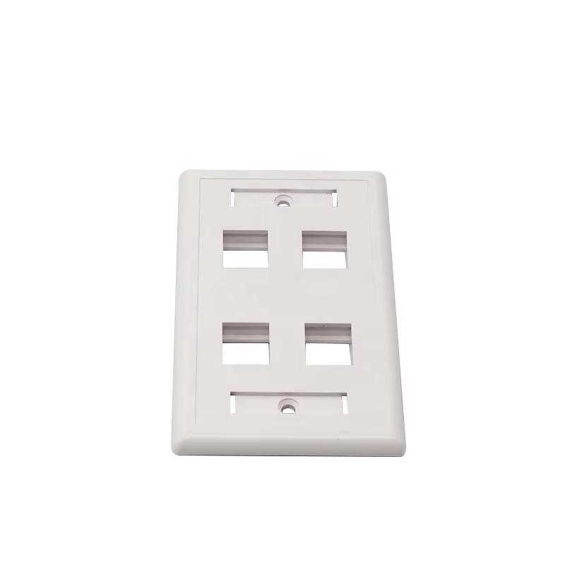 CHNOK DP-U-004 4 Port White PC Face Plate RJ45/RJ11 Keystone Jack UTP/STP Inline Telecommunication Cat6
