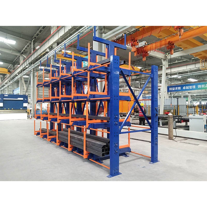 Jinan Herochu Double Sided Cantilever Racking Heavy Duty Cantilever Steel Metal Pipe Roll Out Telescopic Cantilever Racks