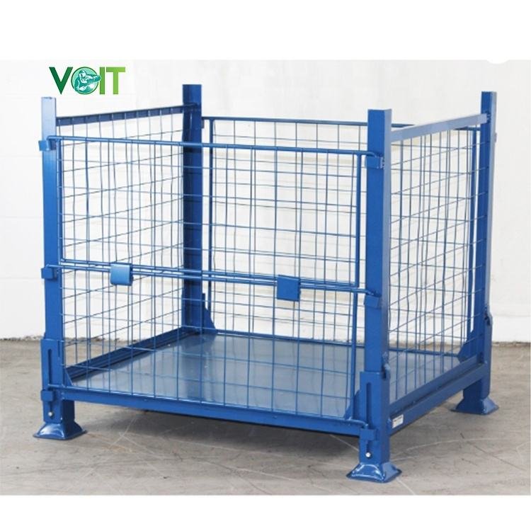Powder Coating Shipping Storage Stacking Welded Bulk Steel Pallet Bin