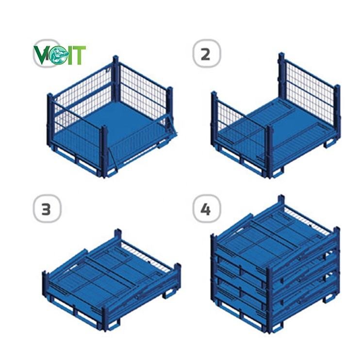 Powder Coating Shipping Storage Stacking Welded Bulk Steel Pallet Bin