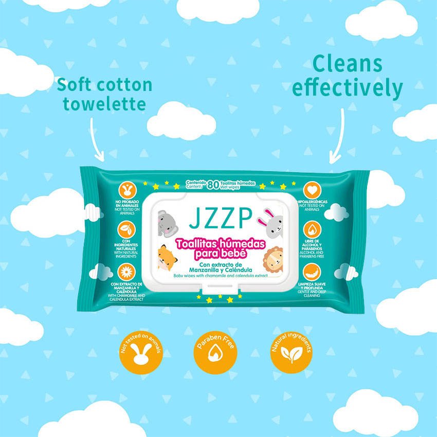 Customized Cheap 80pcs 120pcs Wet Tissue Disposable Ultra Soft Scented Skin Care Baby Cleaning Wet Wipes