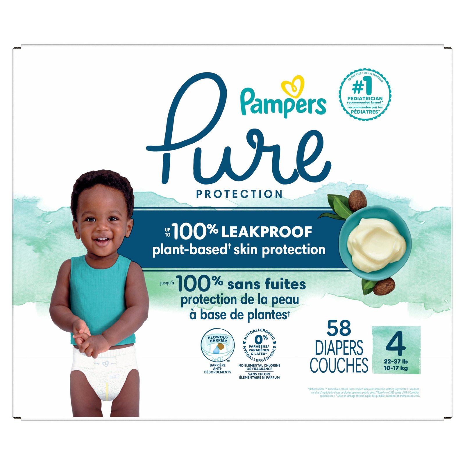 Pure Protection Baby Wipes Size 4 150 Count for with Outstanding Leakage Protection Skin-Loving Care Cotton Household
