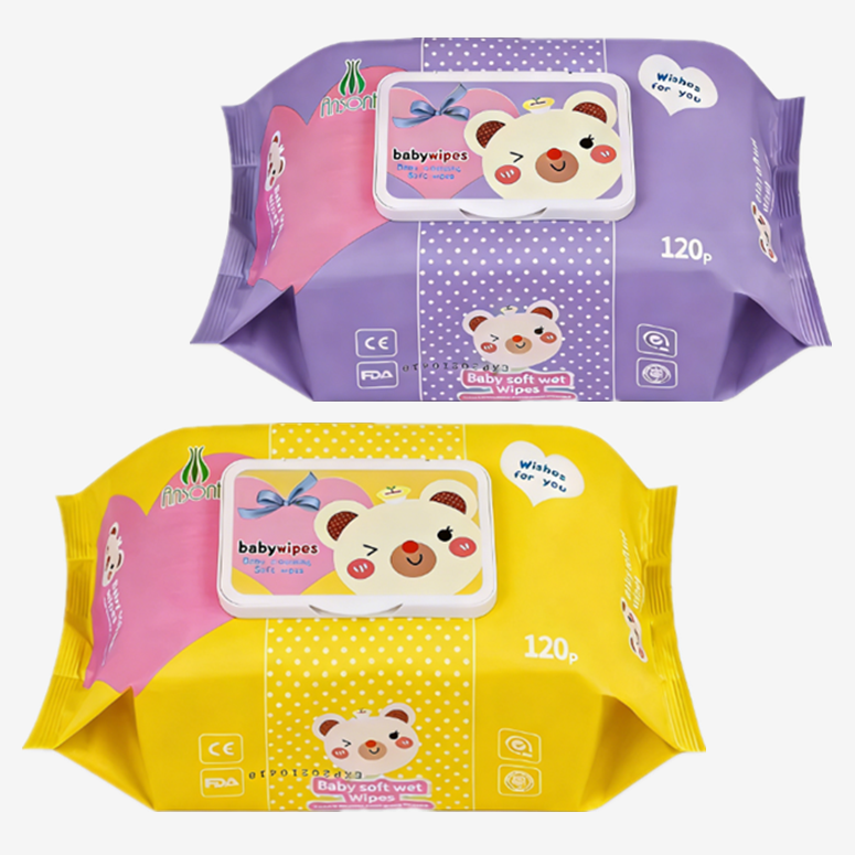 120pcs OEM Wholesale Ansont Sensitive Skin Baby Household Lemon Fragrance Wet Wipes Soft Natural Alcohol-Free Non-Woven Cleaning