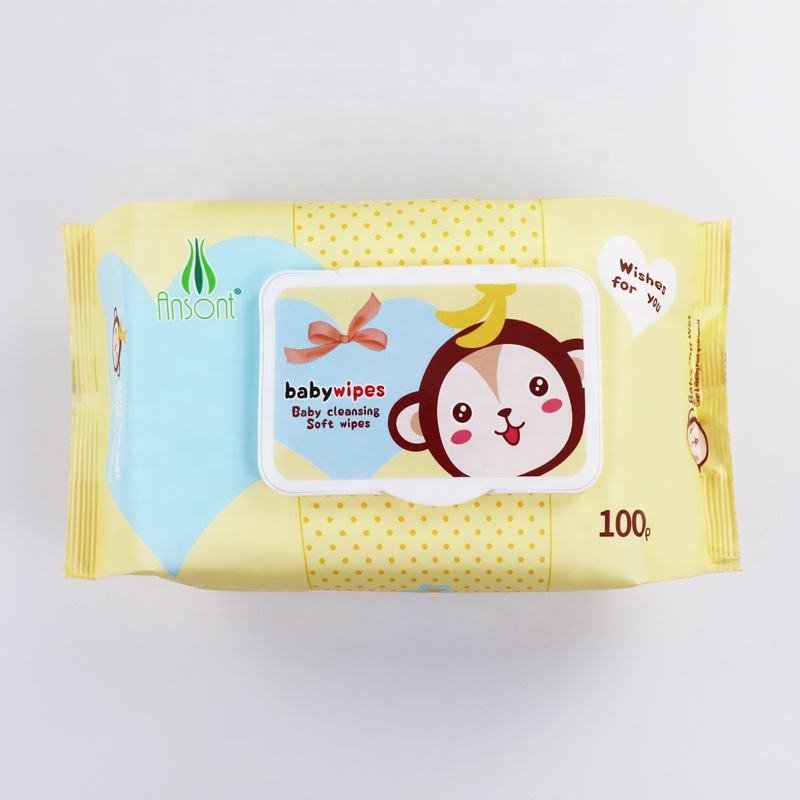 Factory Customized Logo 100pcs 80pcs 120pcs Ansont Non-Woven Baby Wipes 15x20cm for Newborns