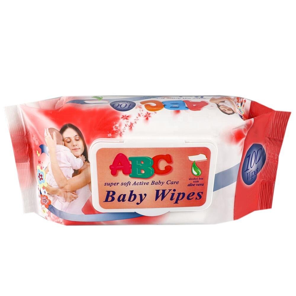 China Manufacturer Customized 100 Pcs Moisturizing Soft Promotional Baby Wipes ABC Cheap Non-Woven Various Sizes