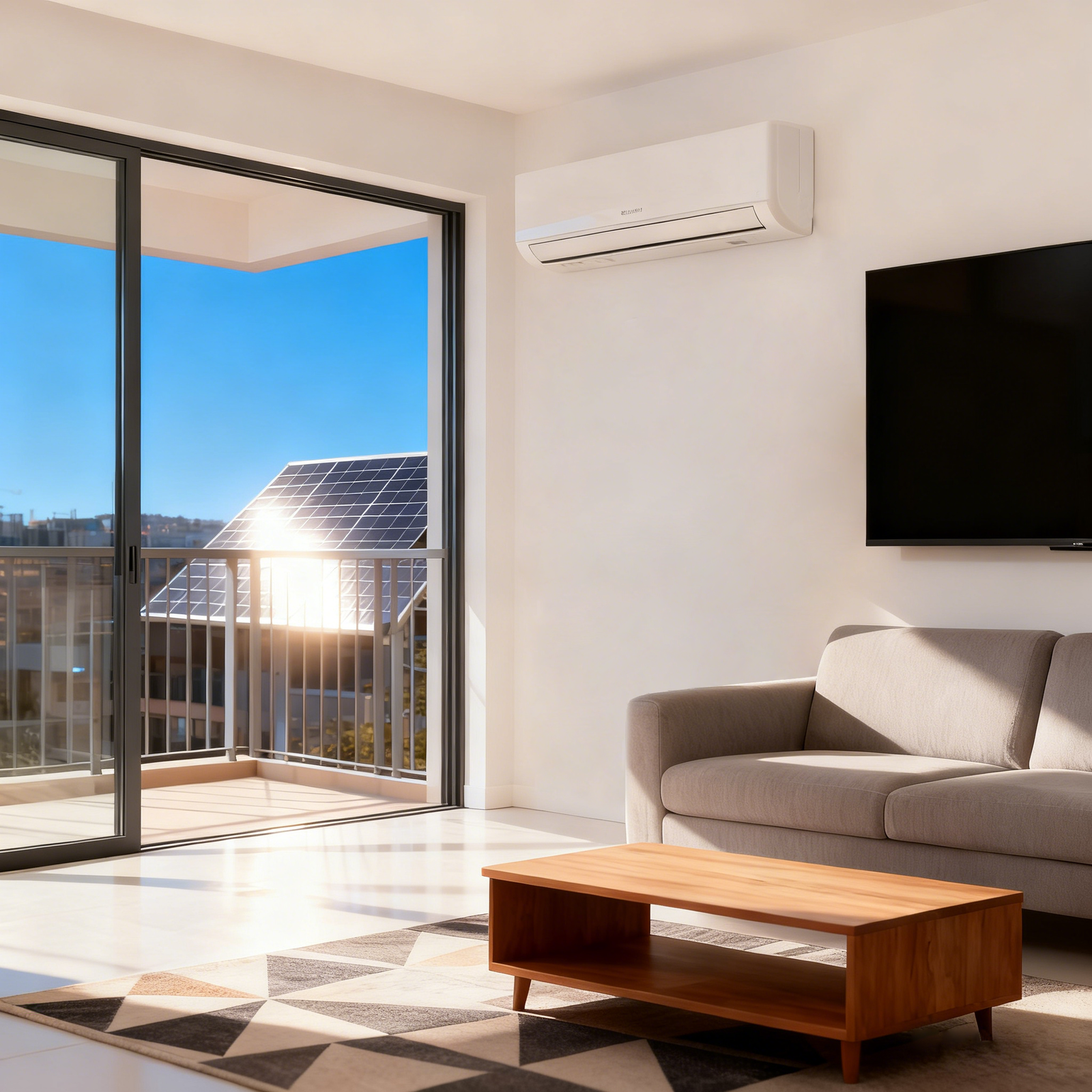 Hybrid Solar Panel air Conditioner 12000 Btu Energy Saving Split Type AC Unit for Home Office Cooling Efficient Quiet Operation