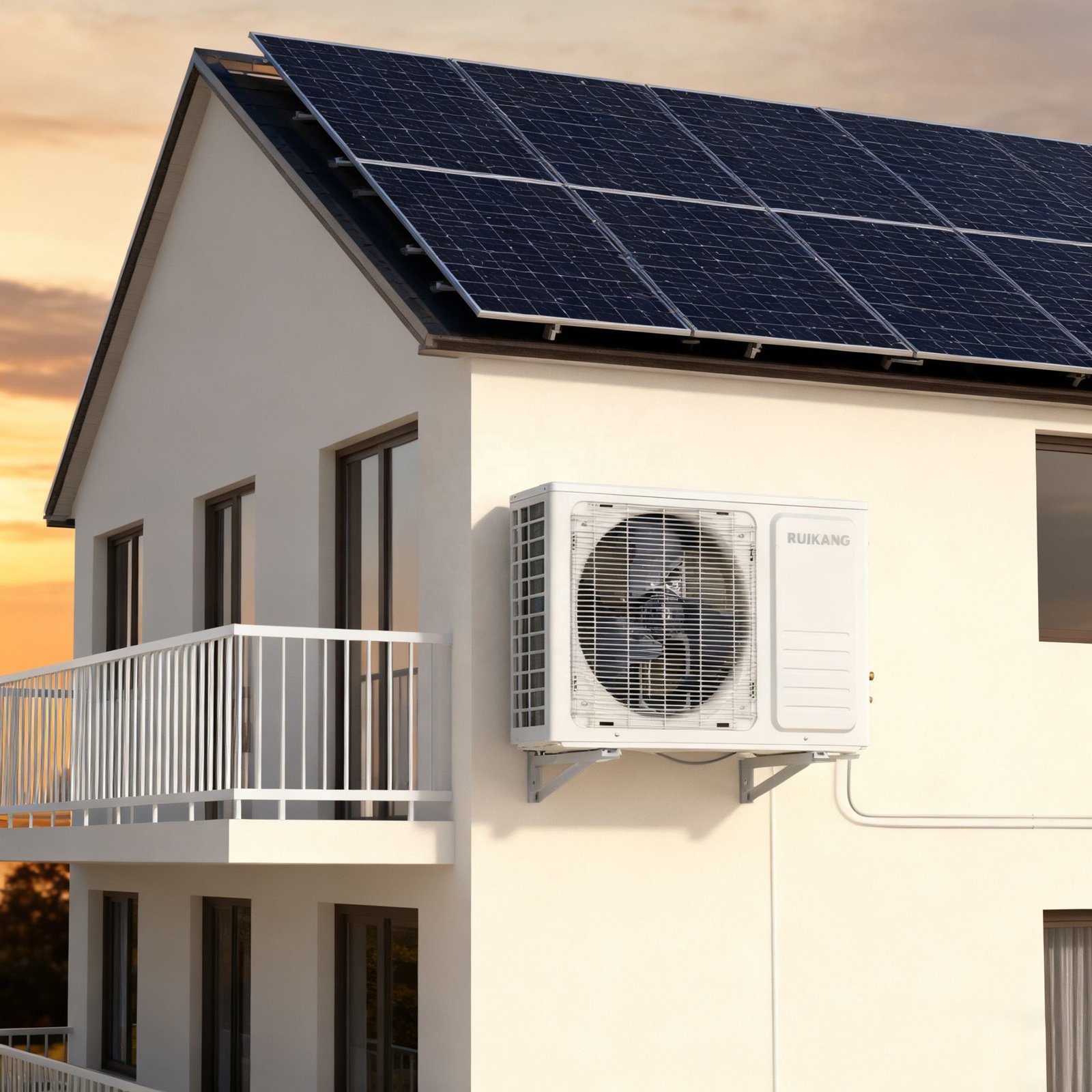 Hybrid Solar Panel air Conditioner 12000 Btu Energy Saving Split Type AC Unit for Home Office Cooling Efficient Quiet Operation