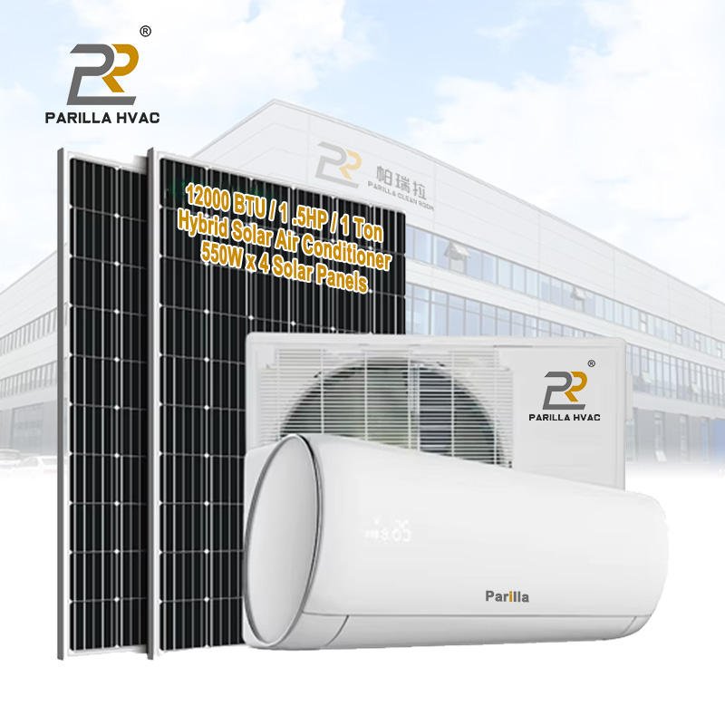 WiFi Smart Control DC Parilla 12000 BTU Solar Air Conditioner 1 Hp Quiet Cooling Heating Mini Split Class Energy Efficiency