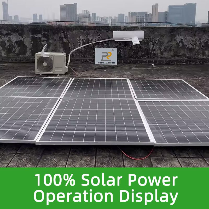 WiFi Smart Control DC Parilla 12000 BTU Solar Air Conditioner 1 Hp Quiet Cooling Heating Mini Split Class Energy Efficiency