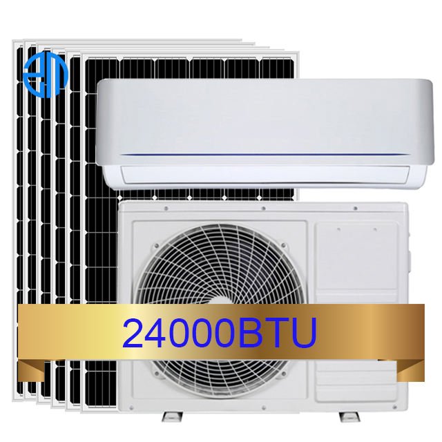 9000,12000,18000,24000BTU Solar Powered Air Conditioner ACDC Solar Mini Split for Home Use