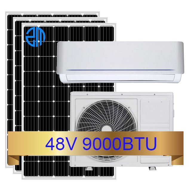 9000btu 1hp 100% Solar DC48V Battery Powered Hybrid Split Solar Air Conditioner