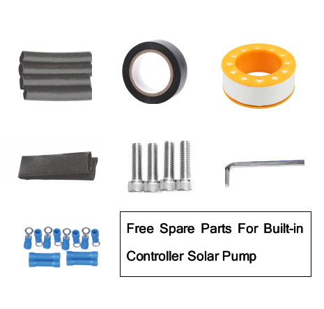 3-Year Warranty 2 HP High Pressure Solar Powered MPPT Brushless DC Motor Water Pump Built-in Controller Stainless Steel Impeller