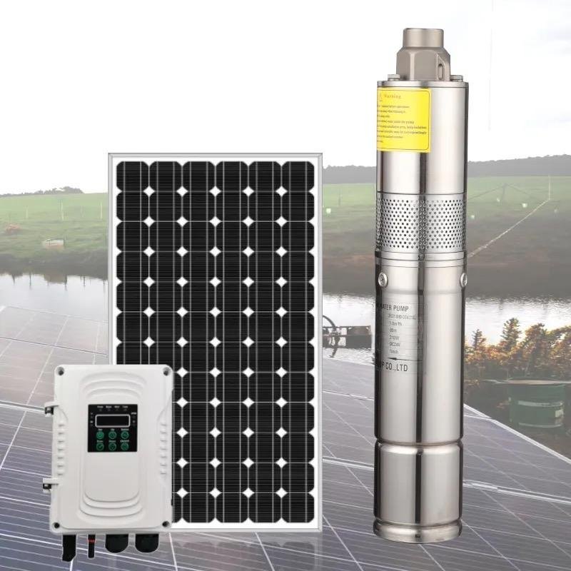 High Quality Solar Powered DC Motor Submersible Deep Well Pump 1 HP Stainless Steel Impeller Low for Irrigation Agriculture Use