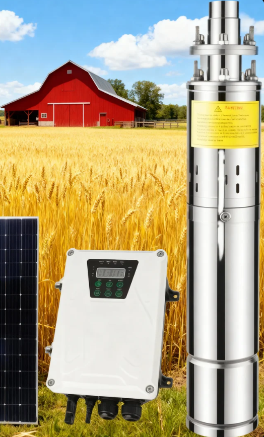 High Quality Solar Powered DC Motor Submersible Deep Well Pump 1 HP Stainless Steel Impeller Low for Irrigation Agriculture Use