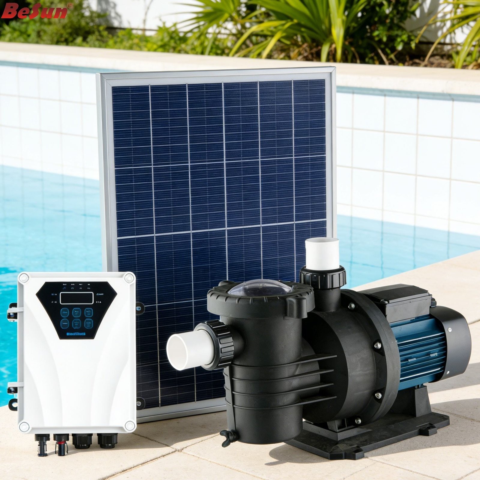 BESUN BY-DCPP-1100W OEM Solar Swimming Pool Pump DC Motor Single Stage 2-Year Warranty for Pool Application