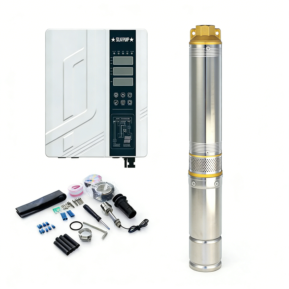 4SD 2HP BESUN High Pressure 4 Inch Solar ACDC Motor Stainless Steel Agriculture Deep Well Submersible Water Pump for Irrigation