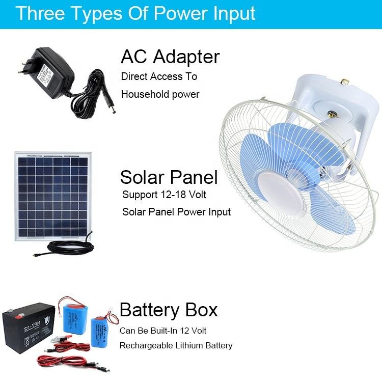 360 Rotation 12v 24v 110v 220v Acdc 16inch Recmote Control Ceiling Mount Wall Fan Household Outdoor Africa Hot Selling