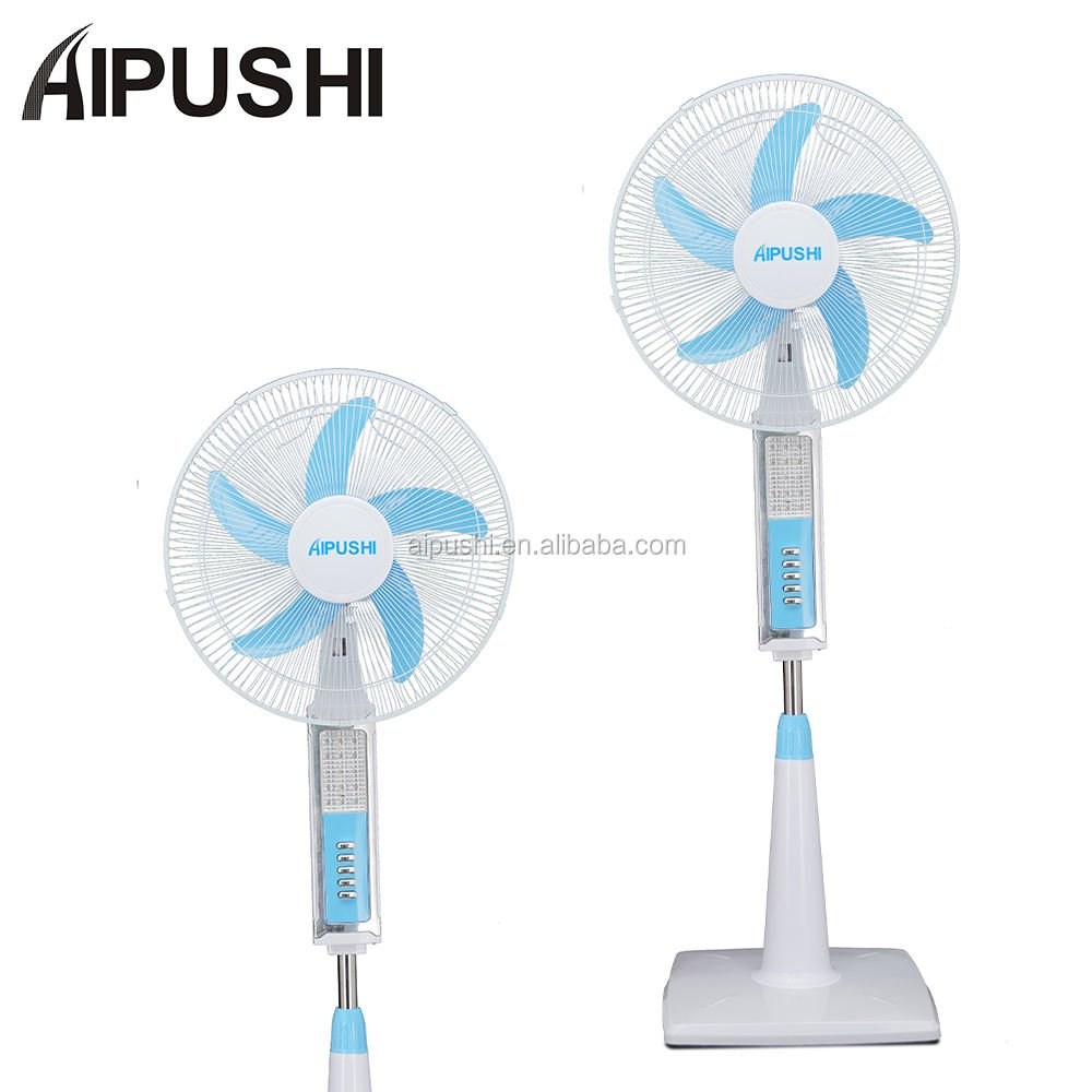 Wholesale Oem Household Electric 16 Inch Rechargeable Solar Battery Ac Dc Standing Fan with Led Light and Usb Port