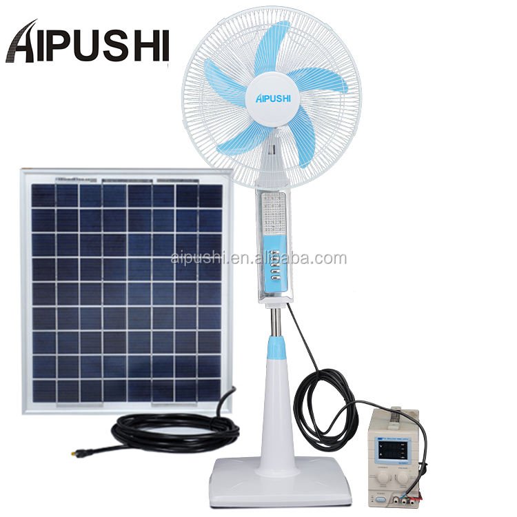 Wholesale Oem Household Electric 16 Inch Rechargeable Solar Battery Ac Dc Standing Fan with Led Light and Usb Port