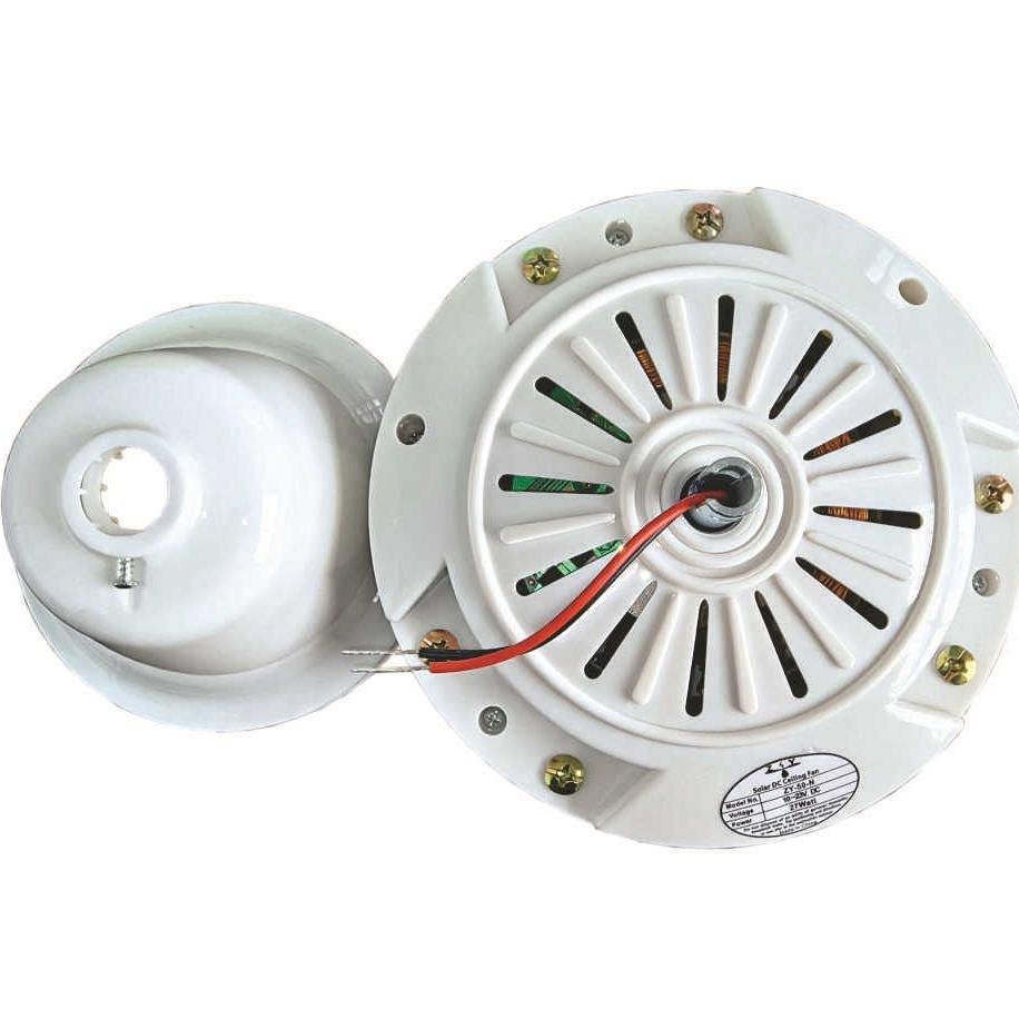 12V Solar DC Emergency Ceiling Fan 50-Inch Wide Voltage Remote Control Household DC Motor Battery Power Source Plastic Material
