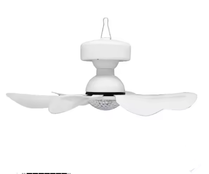 Dual-Charging LED Ceiling Fan with Solar & USB 3 Lighting Modes for Indoor & Outdoor Camping Use