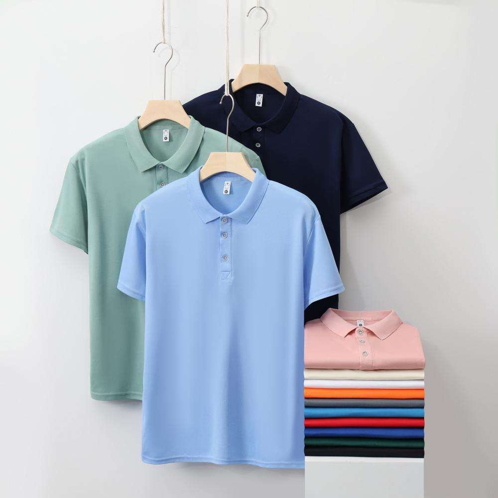 Men's High-Quality Golf Polo Shirt Breathable Quick-Dry Short Sleeve Casual Style Solid Color Knitted Print