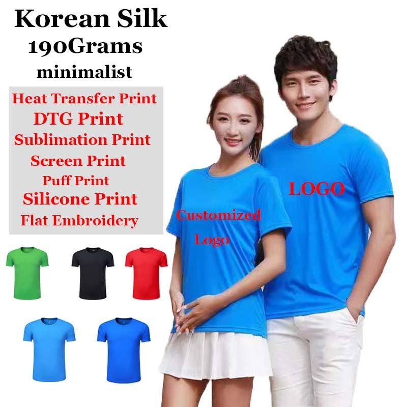 190Gsm Fitness Bulk Training T Shirt Sport Graphic Tshirts Manufacturer Round Neck Embroidered T-shirt Golf Running Custom Logo