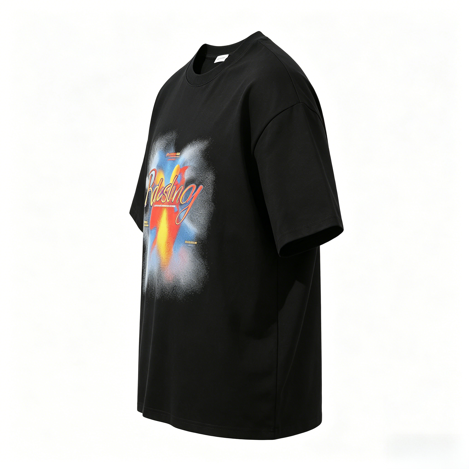 Custom 70% Polyester and 30% Cotton Blend Fabric Short Sleeve Crew Neck T Shirt with Sublimation Transfer Print Logo for Men