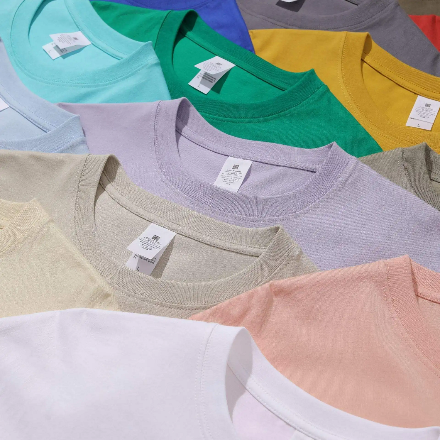 Men's Clothing Quality Pima Cotton Thick Solid Color knitted Polyester Cotton Round Neck Street T-shirt Mens White t Shirts