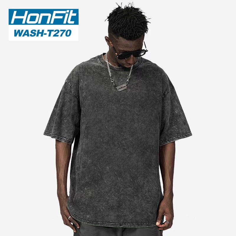 Wholesale Cotton Plain Acid Washed t Shirt High Quality Custom Breathable Oversize Men Washed t Shirts