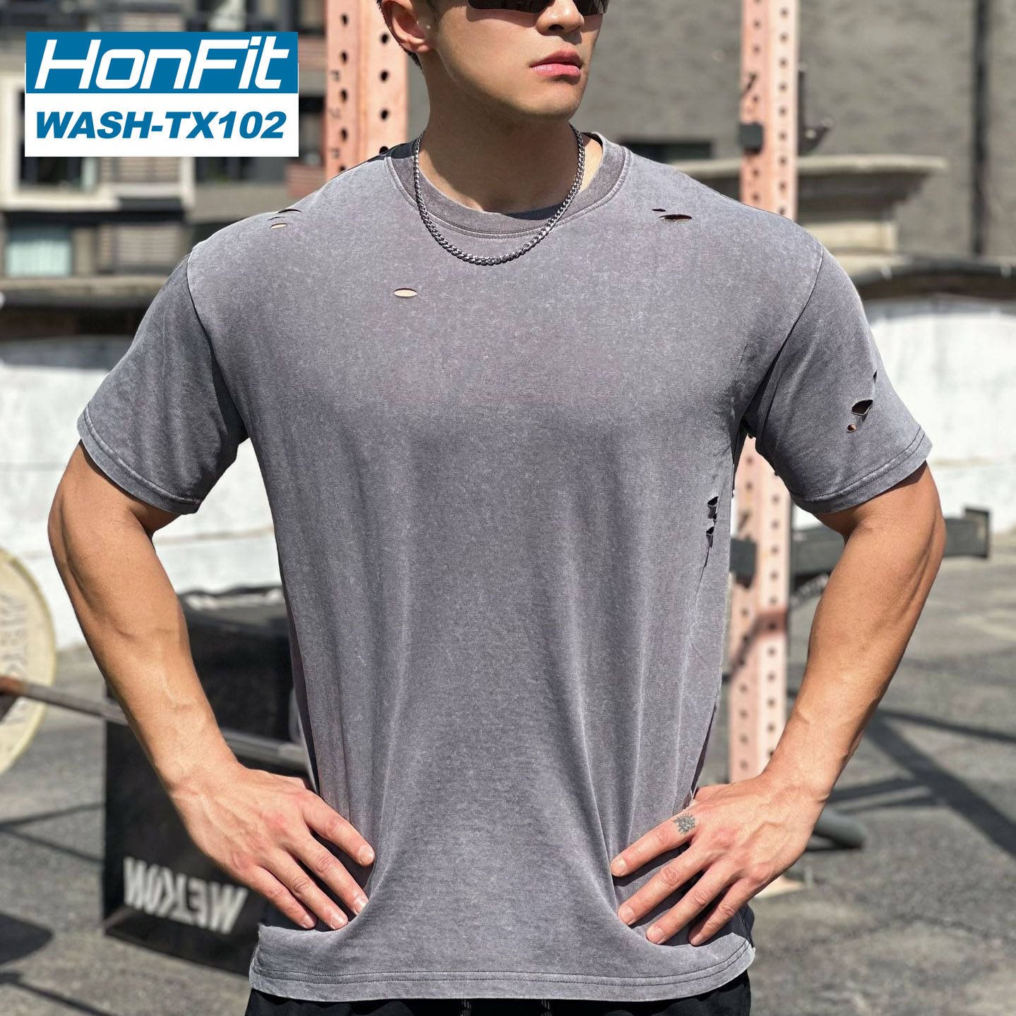 Wholesale 100% Cotton High Quality Washed t Shirt Blank Custom Ripped Sports Washed t Shirts for Men