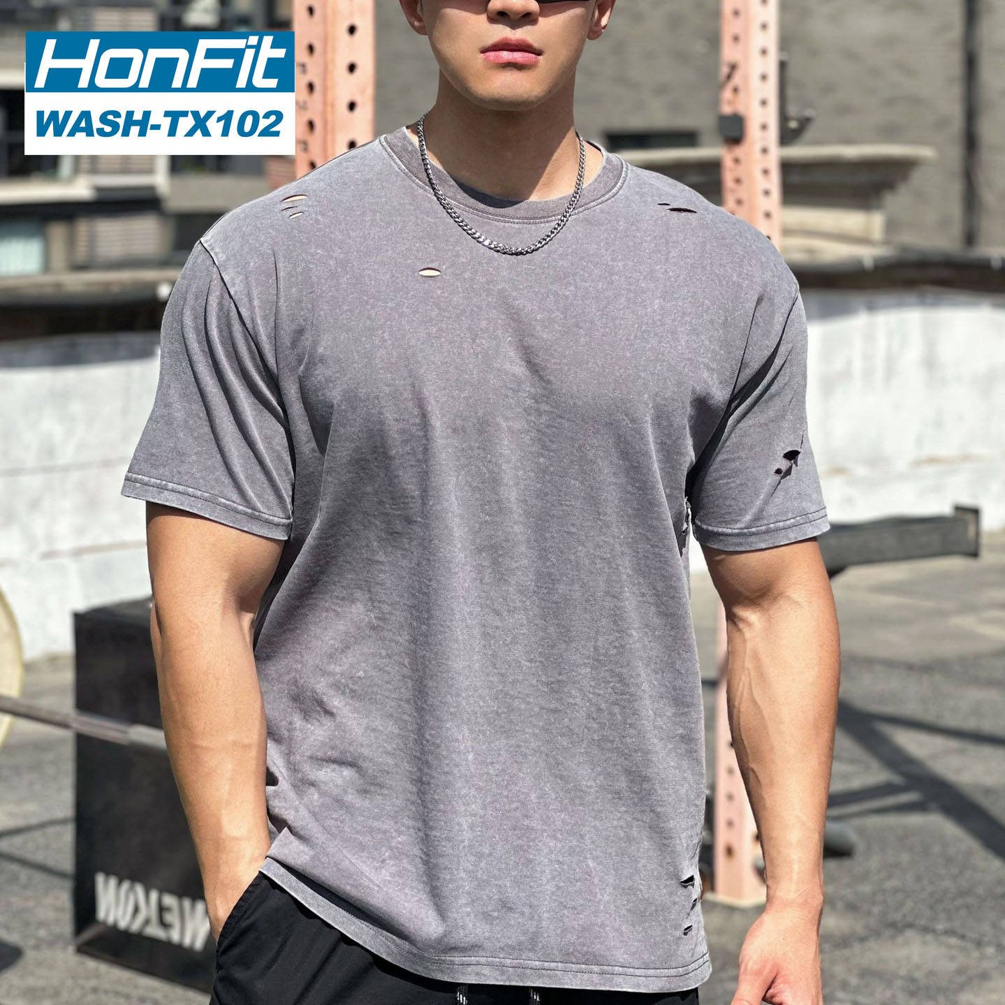 Wholesale 100% Cotton High Quality Washed t Shirt Blank Custom Ripped Sports Washed t Shirts for Men