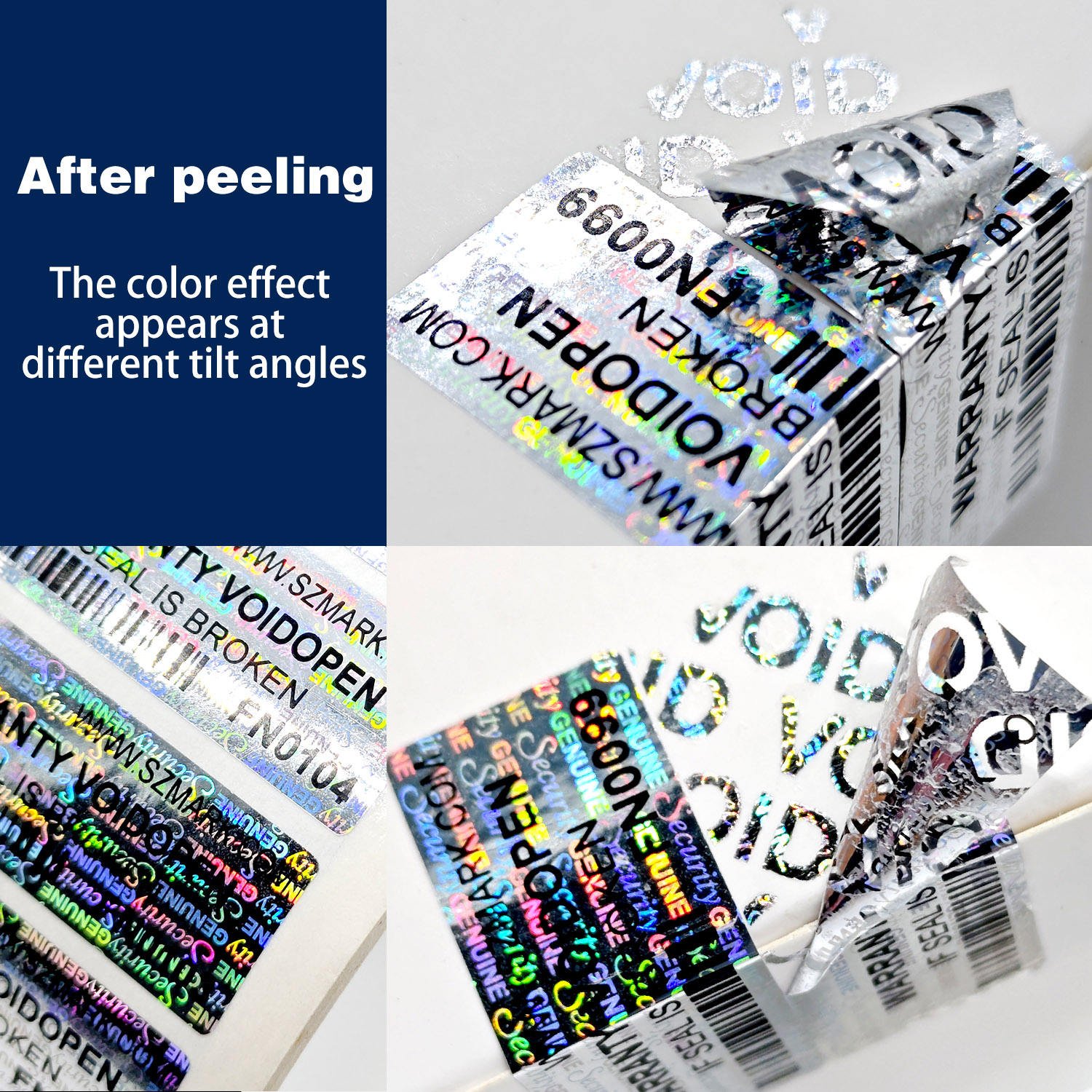 Custom Holographic Void Stickers - Warranty Void Labels, Anti-Tamper Security & Safety Holographic Sticker Paper
