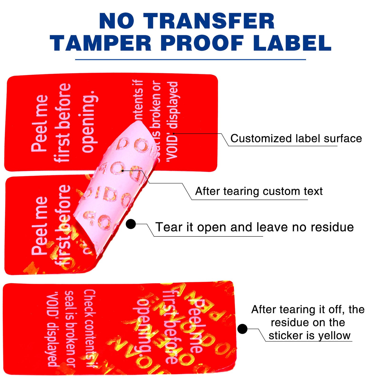 Custom Holographic Void Stickers - Warranty Void Labels, Anti-Tamper Security & Safety Holographic Sticker Paper