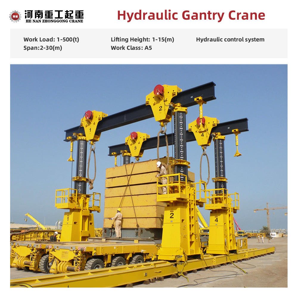 Hydraulic Gantry Crane Manufacturer 40 Ton 50 Ton 60 Ton 80 Ton Height Adjustable Hydraulic Lifting Gantry System