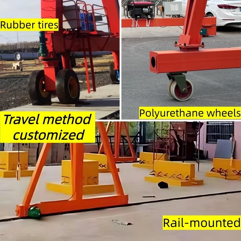 Universal 5 Ton 10 Ton 15 Ton Mobile 15m Span Electric Hoist Travelling Gantry Crane on the Tire