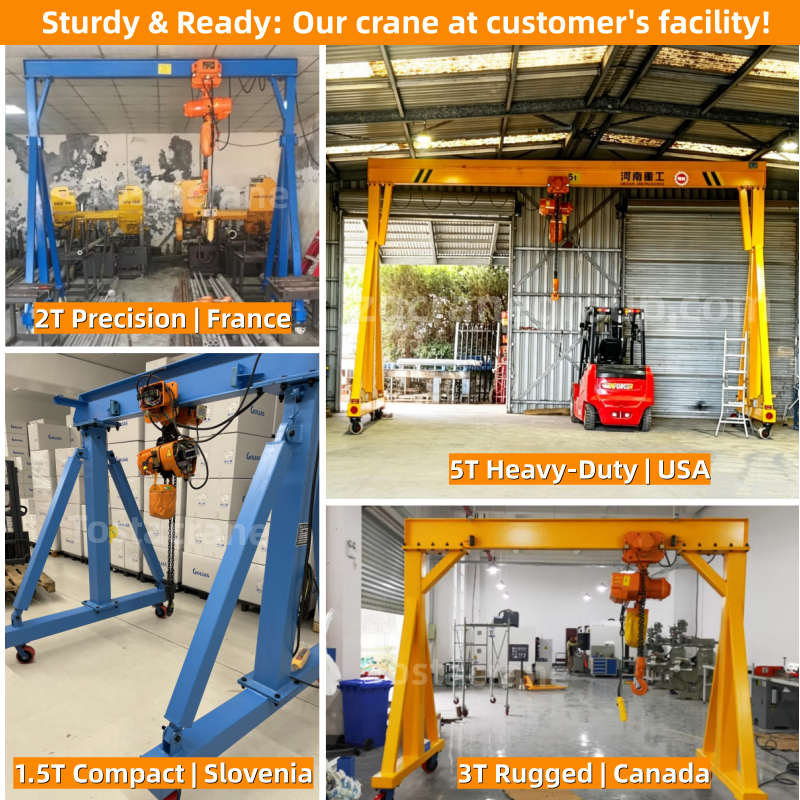 Universal 5 Ton 10 Ton 15 Ton Mobile 15m Span Electric Hoist Travelling Gantry Crane on the Tire
